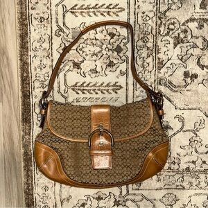 Coach 6818 small y2k SOHO Brown and Tan Shoulder BRITISH Bag